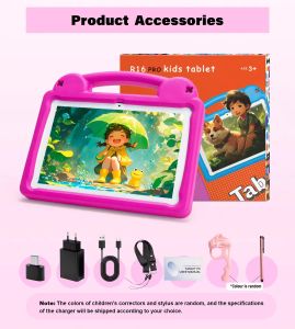 Paitanry 10.1" Toddler Tablet Android 15 8GB+64GB WiFi 6 Dual Camera Kids Mode with Advanced Parental Control Shockproof Case