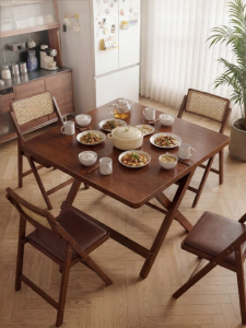 ZHUSHANXIA | Wooden Square Dining Folding Table