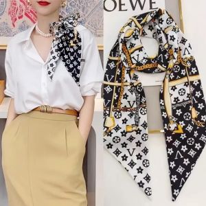 BILLI ZILLY | ผ้าพันคอไหมบางระบายอากาศได้ดีสำหรับผู้หญิงในฤดูร้อน ผ้าพันคอลายทางยาว ผ้าคลุมคอป้องกันแสงแดด สไตล์เกาหลี ผ้าไหมโพลีเอสเตอร์ 145x14 ซม.