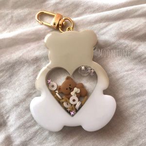 [PRE ORDER] 🧸Milk Choco🧸Resin Teddy Bear Aesthetic Brown Khaki Ombre Shaker Keychain Water Shaker
