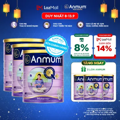 [Voucher giảm đến 26%]Combo 3 Sữa Bột Dành Cho Mẹ Bầu Anmum Materna Hương Vani 800G
