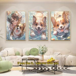 Cat decorative canvas painting wall art living room bedroom home decor corridor hanging painting Childrens Day modern simple childrens room cute pet photo frame
