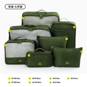 Travel Storage Bag Set for Womens Clothes Multi-Functional Clothing Sub-Bag Organizer Compact Japanese Style Seven-Piece Set
