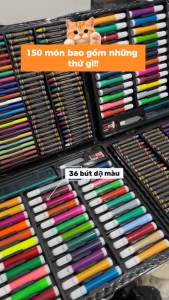 Bộ Bút Chì Màu 150 Món Dạng Cặp Xách Cho Bé Tập Vẽ bebi123