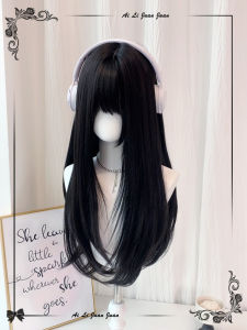 Ally Long Straight Hair Wig Womens New Style Super Long High Level Fake Hair Natural Black Long Straight Simulation Hair Full Head Cover