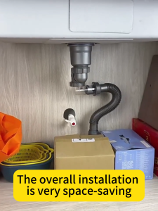 Cống Thoát Nước Bồn Rửa Nhà Bếp Ống Mềm Thiết Bị Thoát Nước Khe Cắm Đơn Cài Đặt Dễ Dàng
