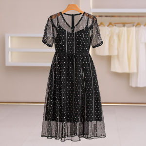 Dotted Dress Set With Straps