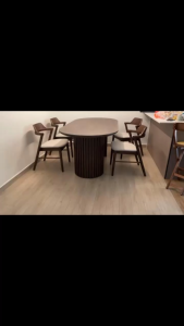 Flexidesignx JESSEN Dining Armrest Chair Solid Wood Dining Set 4-8Seater Walnut/Beech Wooden Table 180