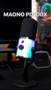 Maono PD100X RGB ไมโครโฟน สําหรับเล่นเกมแบบ ไดนามิก USB/XLR ชุดไมโครโฟนโหมดคู่พร้อมซอฟต์แวร์ ปิดเสียง trt tech
