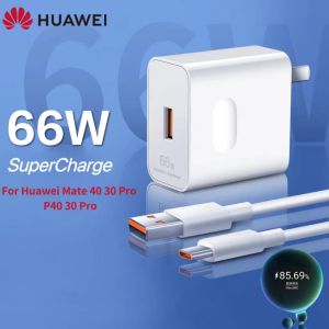 Original Huawei 6A 66W Max Super Fast Charger USB Type C Cable Power adapter for Original huawei Mate 40 Pro Mate30 P40 Nova8 Se P30 Charger