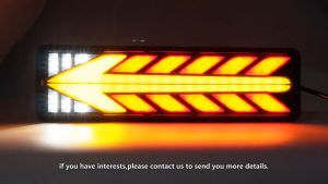 1 Pair (2 Pcs) - 24V Led Truck Tail Car Rear Light Super Bright Flow Steering Turn Signal Lamp