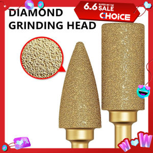 6mm Vacuum Brazed Diamond Grinding Head Burrs Engraving Drill Bits Stone Alloy Jade Peeling Cast Iron Polishing Carving Tools