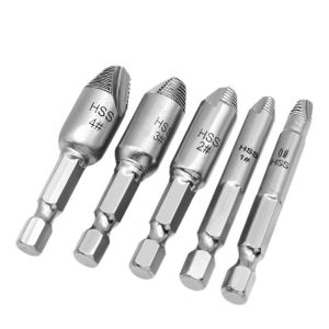 ดอกสว่านถอนสกรู JUSTINLAU 5 ชิ้น ทำจากเหล็กกล้าความเร็วสูง แบบสองด้าน ใช้งานง่าย สำหรับถอนสกรูหักและสลักเกลียว