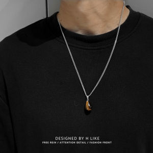 Handmade Waterdrop Stone Womens Necklace Original Design Matte Finish Collarbone Chain Simple Elegance Versatile Bell Necklace