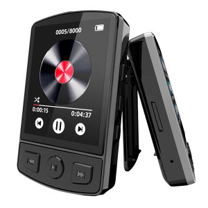 MP3 Player Wearable Music Player HiFi Sound Bluetooth-Compatible 5.2 Mini Music Player 1.8inch Screen for Sport Running