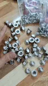 Ốc chân phuộc inox 304kèm long đền đỏ gắn cho xe Wave Sirius Dream Cub Future 10li thá¡ thông dụng phụ tùng xe máy