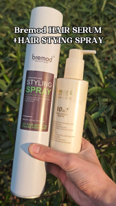Bremod Premium Series 10 In 1 Hair Serum Hydrates & Spraynet Strong Hold Salon Daily Hair Smoothes Frizz and Make Hair Shiny and Smooth BR-Z002+BR-H052