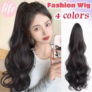 Fashion Wig Long Curly Wig Natural Women Hair Wig Claw Clip Ponytail Hair Extensions