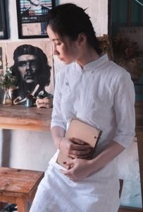 Pure Cotton Chinese Embroidery Zen Robe Long Yoga Clothes Slim Fit Skirt Suit for Women Spring Summer Season