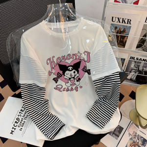 Stylish Long Sleeve T-Shirt Base Shirt for Girls Autumn Fashionable Childrens Clothing Trendy Top Casual round Neck Cotton 100%