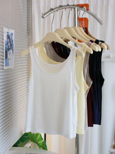 Skin-friendly Cool Feeling~ Thin Rayon Sports Vest Women Summer Versatile Slim Fit Short Sleeveless T Wide Strap Top