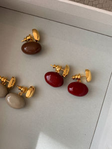 CAFFTI | Red Wine Toned Earrings High-end Luxury Women