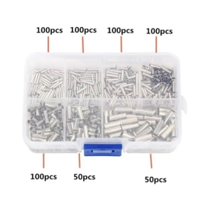 Hộp 600 Chiếc Đầu Nối Dây Không Cách Điện Đầu Nối Cáp Điện Đầu Nối Uốn Bằng Thiếc Trần 05mm2-6mm2