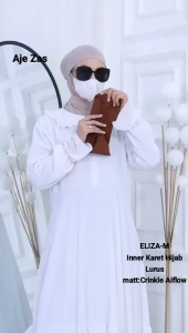 AJE ZAS - Daily Hijab/Khimar/Kerudung Bergo Kode-ELIZA M Inner Karet Hijab Instan Matt Crinkle Airflow
