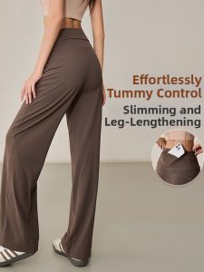 Womens High Waist Tummy Control Fitness Pants for Outdoor Running Casual