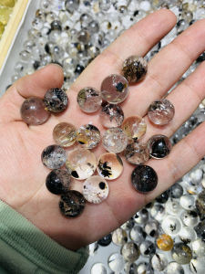 Natural Crystal Bead Pendant Holeless Drillable Fashion Jewelry Accessories round Bead Ungraded Fashionable Unmounted Beads