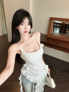 GUZILIAN | Vacation Style Rose Patterned Skinny Tank Top