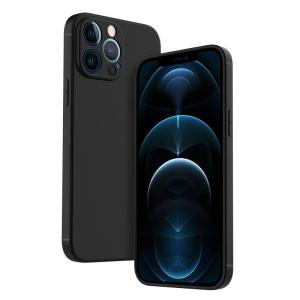 Henyou | Matte Silicone Phone Case For iPhone 15 Pro Max Full Protection Lens Soft Shell Anti-Fall Men Women Black Business Creative Simple