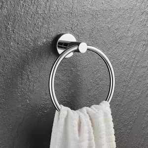 Stainless Steel Bathroom Towel Ring Black