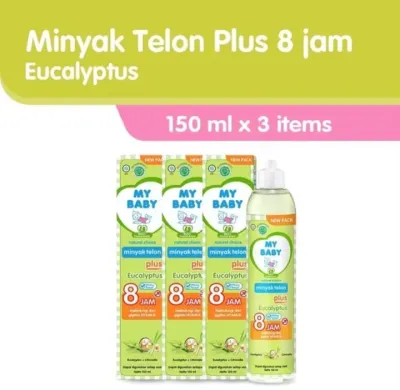 My baby Minyak Telon Plus isi 3 pcs Eucalyptus dan Lavender 150 ml Paket Minyak telon My baby