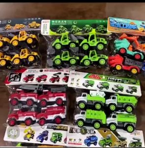 Túi 4 xe môi trường_Xe đồ chơi cho bé trai.Xe đồ chơi chạy đà giá rẻ_Nhựa ABS an toàn.Xe mini cho bé.