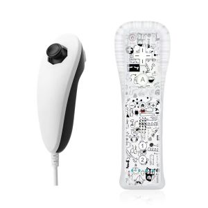 1 pair with Nunchuck Controller Set Motion Plus Remote Controller Wii Remote Controller Gamepad for Nintendo Wii Games Control