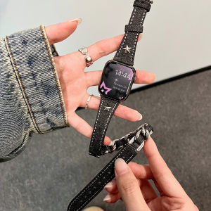iSeriseWatch | Leather Metal Dual Loop Watch Band for Apple Watch 41mm/45mm