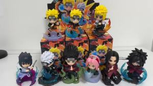 Bandai | Naruto Blind Box Action Figure Set Q Version PVC Anime Figurines Uzumaki Sasuke Itachi Kakashi Collection Model Desktop Gift
