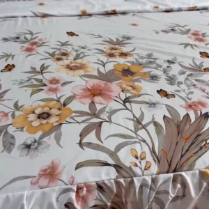 3-in-1 Bedsheet High Quality Butterfly Design Pattern Fitted Sheet durable 2PCS PillowCase