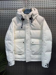 Winter Disposable Slip Hooded down Jacket Men Parka Thickened Warm Coat Short Pure Color White Duck down Coat