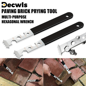 2PCS Paving Slab Removal Tool With Hexagonal Wrench And Micro-Toothed Joint Scraper For Garden Paving Slab Replacement Brick Pry