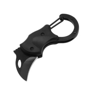 1PC Nhỏ Di Động Mini Gấp Với Carabiner Tự Vệ Dao Cắt Bỏ Túi Móc Khóa Thép Ngoài Trời Dụng Cụ Mang Theo Chuyển Phát Nhanh