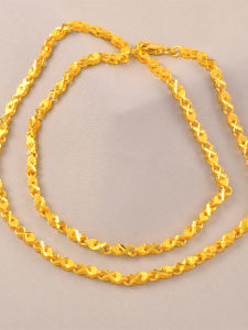 Mothers Day 520 Gift Box Gold Plated 24K Necklace Womens Fashion Jewelry Alloy Material Gold Color Inverted Mold Necklace