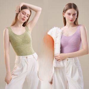 miiow | Womens Integrated Vest Thermal Inner Wear Autumn Winter New Style 2025 MiiOW Cat Person Fleece Jacket Outerwear No Bra Needed