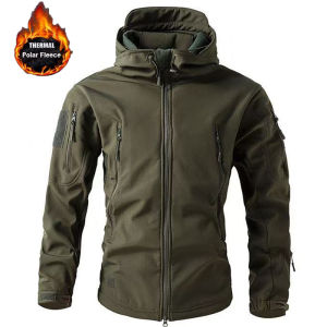 Mens Winter Autumn Softshell Fleece Jackets Windproof Outdoor Fishing Hiking Hunting Thermal Camping Cargo Coats Warm M-5XL