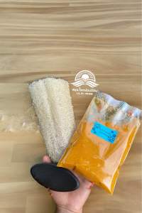 #รวมเซ็ต ใยบวบ+หินขัดผิว+ขมิ้นชันผง  #สมุนไพรสครับผิวแท้ #เพิ่มความกระจ่างให้ผิวพรรณ