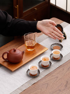 CIYIYAO | Antique Bamboo-Style Cup Coaster Handmade Zen Accessory