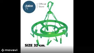 Kudzun ห่วงตากผ้า กลมใหญ่ 36 ซ.ม (กิ๊ป 12 ตัว) ไม่ใช่ขนาดเล็ก