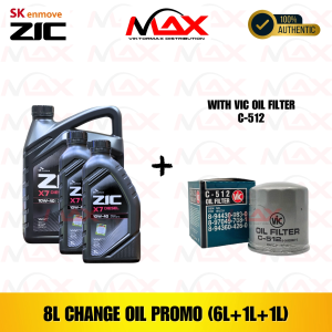 SK-ZIC 8 Liters X7 10W-40 DSL with C-512 Vic Oil Filter Fully Synthetic Change Oil Bundle