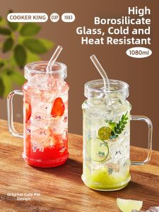 COOKER KING | Attractive Glass Water Cup With Lid